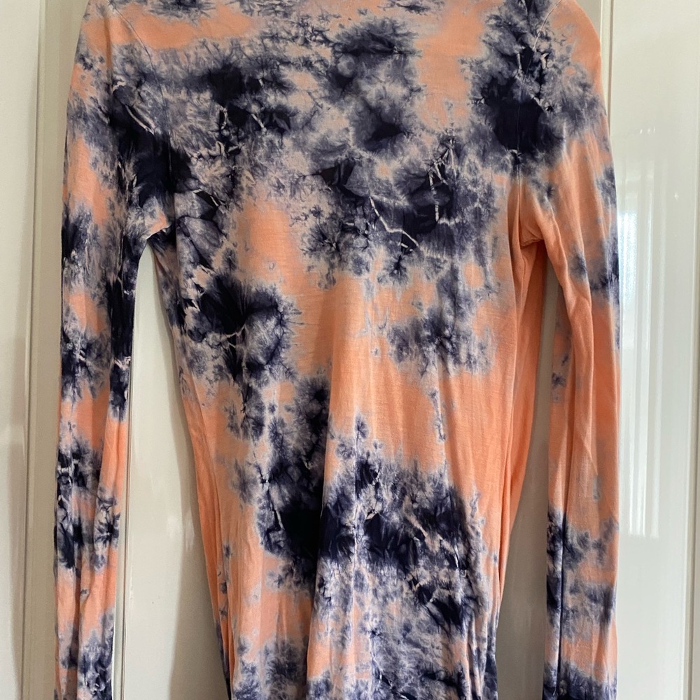 Young Fabulous & Broke Tie-Dye Blouse in Peach and Navy